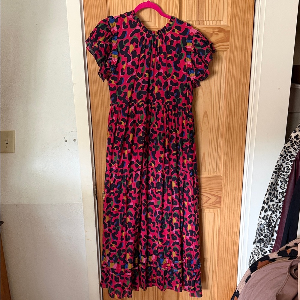 Stylish Pink and Black Maxi Dress